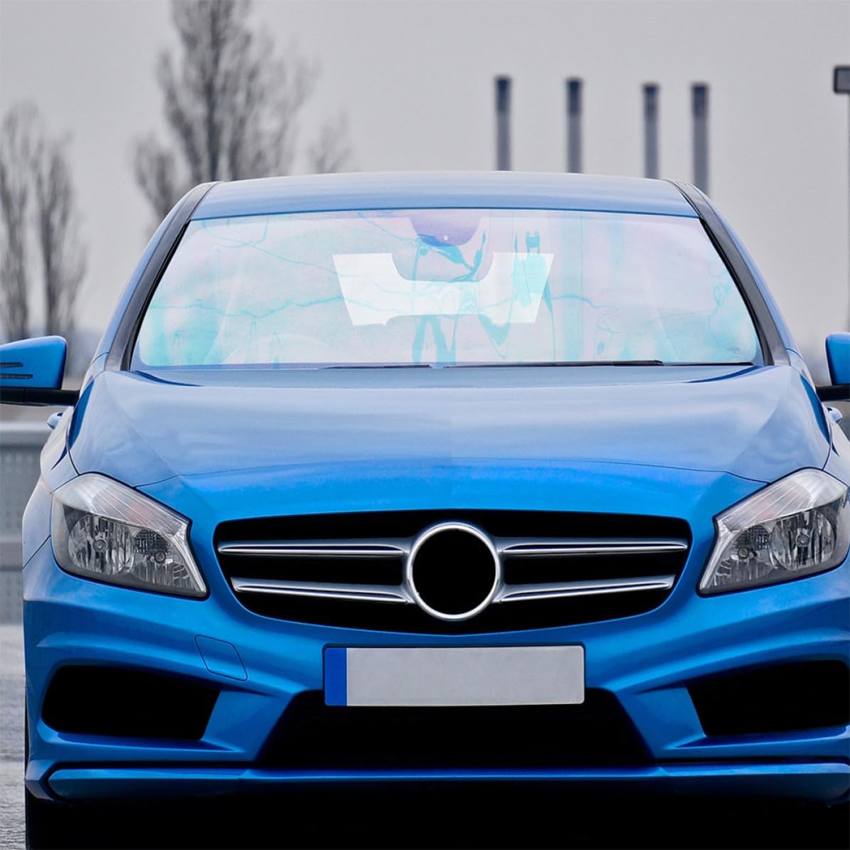 Silver Gradient Car Window Tint Film UV Protection Pet Material Sunshade Film with Eye-catching Design for Driving Privacy and Heat Control