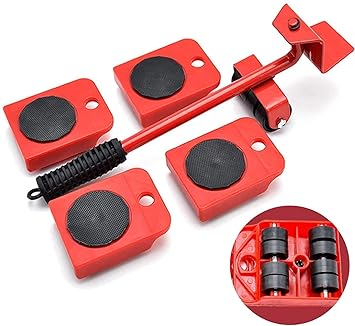 riyaji Portable Heavy Duty Furniture Mover Lifter with 4 Sliders Furniture Shifting Tool Suitable for Washing Machines, Sofas and Wardrobes Adjustable Height Bed Shifting Tools (Fur Mover Set)