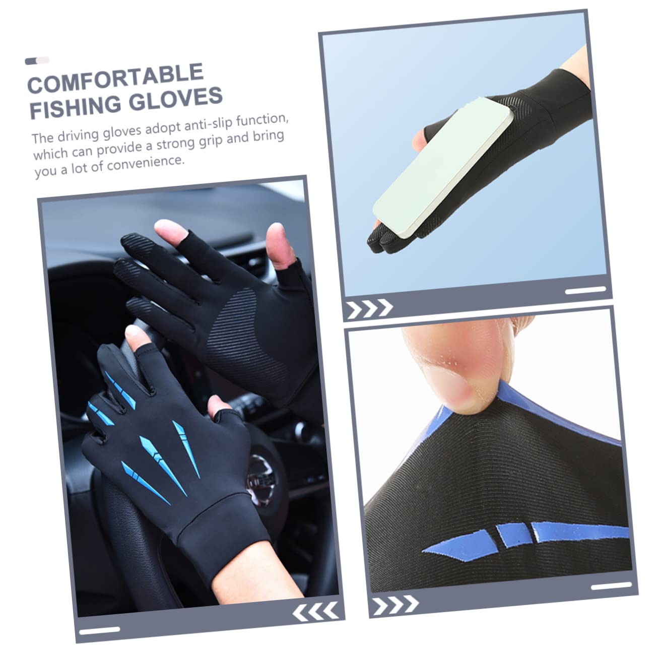 Mipcase Men's Sports Accessories 1 Pair Uv Gloves Street Bike Gloves Comfortable Breathable Non-Slip Shockproof