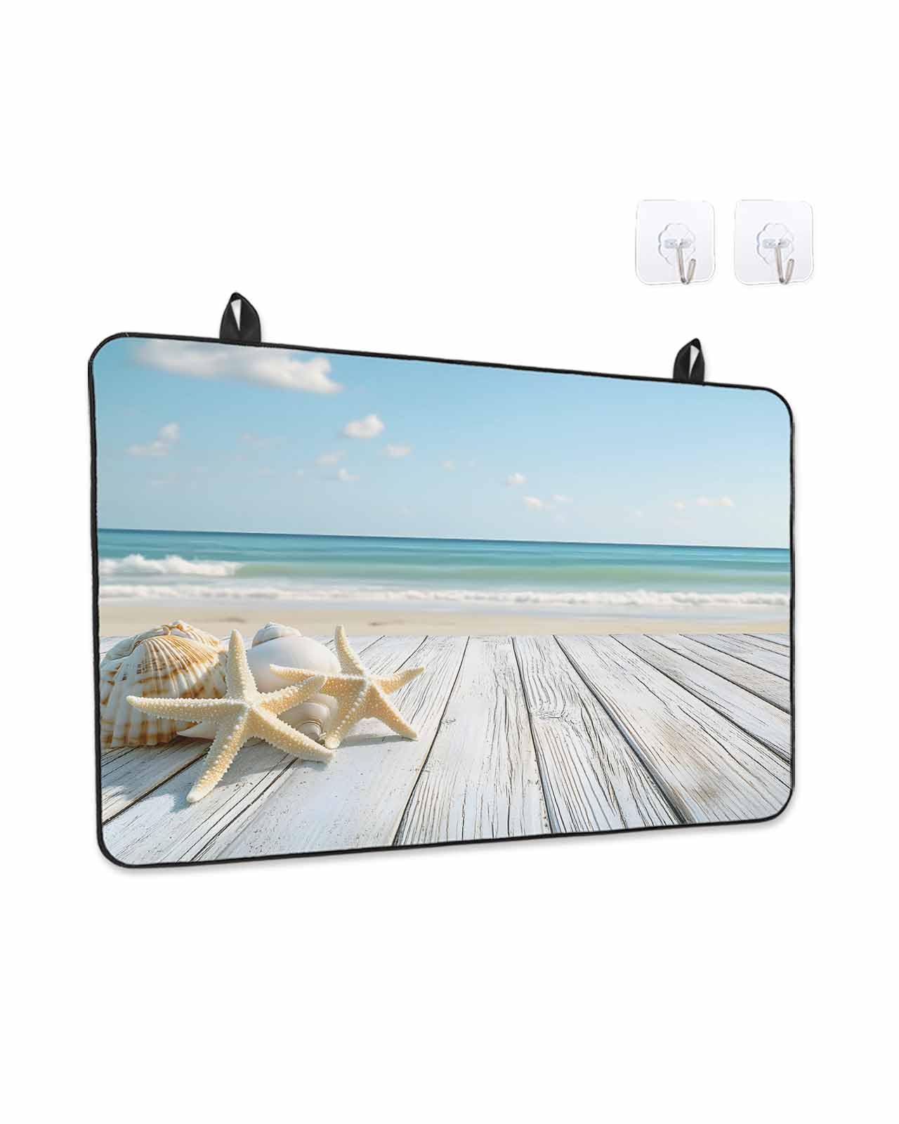 Stove Top Cover For Electric Glass Cooktops - Extra Thick Natural Rubber Protector 28.5'' X 20.5'' With Starfish Design - View #3