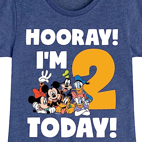 Disney - Mickey & Friends - Hooray I'm 2 Today - Toddler and Youth Girls Short Sleeve Graphic T-Shirt3