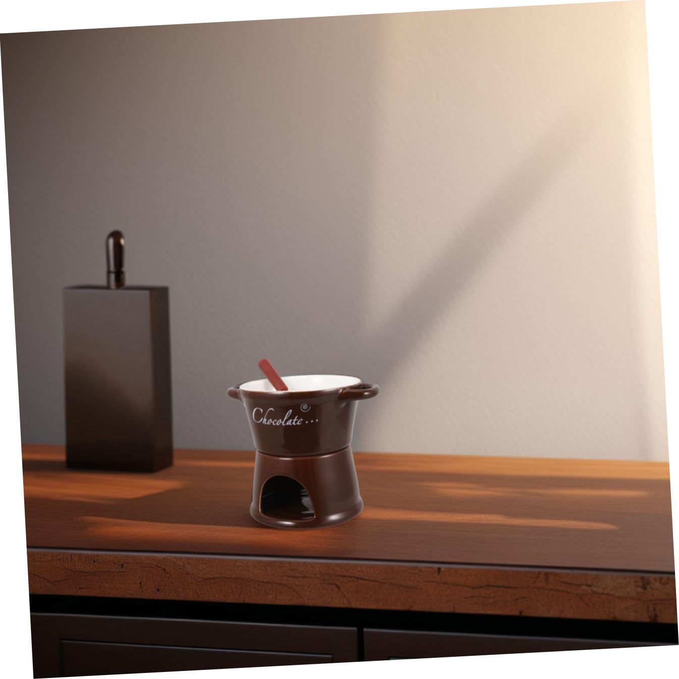 Mikinona Fondue Pot Calentador para Derretir Chocolate y Queso con Vela Té Olla para Fondue Multifuncional para Reuniones Familiares y Fiestas