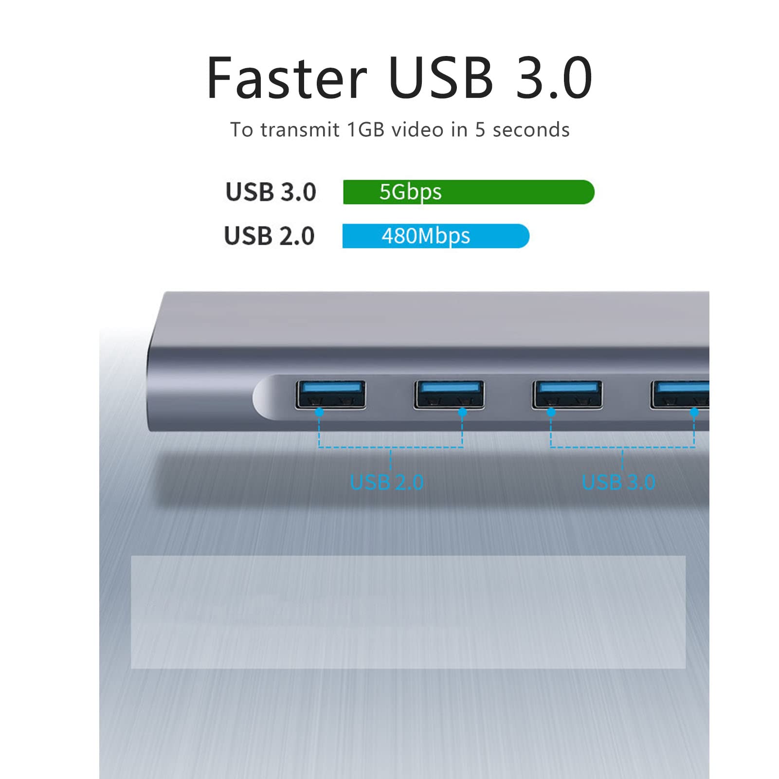 Cryfokt USB C Hub 11 en 1 4K HD VGA Docking Station Compacta para Monitor