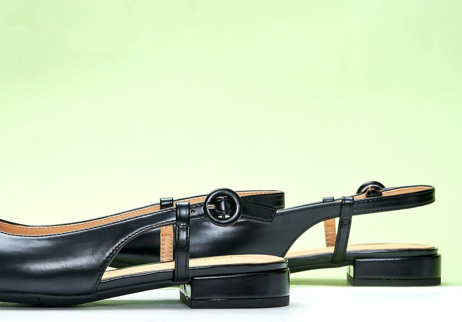 C.Paravano Slingback Flats | Sandals Women | Low Heels | Square Toe Flat | Block Heel Slingback Sandals - Image 6