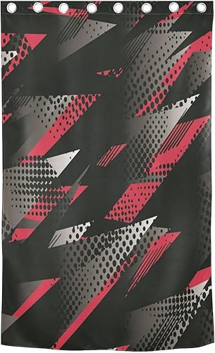 Miniatura 2 de Geometric Red Black Black Out Curtains 84 inches Farmhouse Curtains for Window Treatments Room Divider Curtains & Drapes Decor Cortinas para Ventanas
