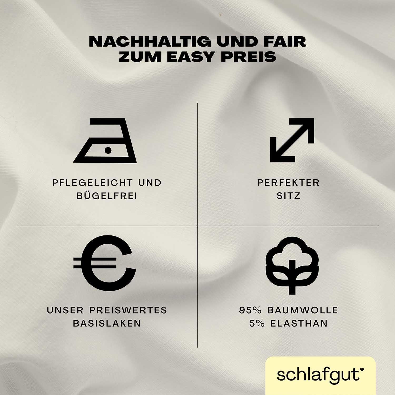schlafgut Easy Boxspring Spannbettlaken 90x200 cm Jersey, Yellow Light