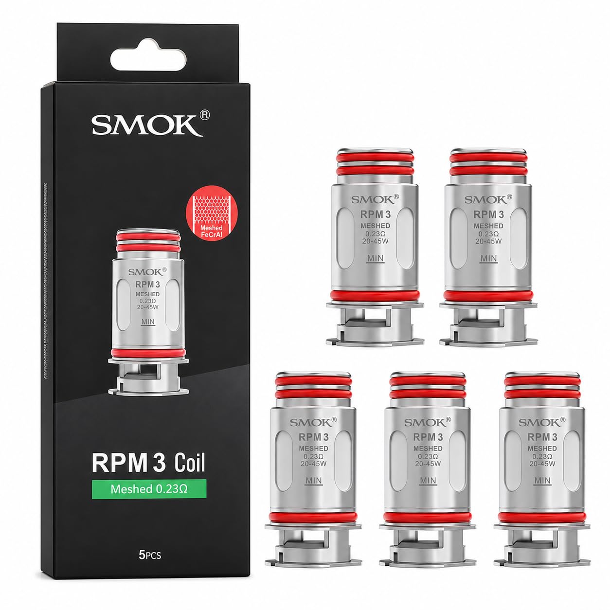 SMOK RPM 3 Coils 0.23 Ohm Mesh Sub Ohm Atomiser Heads [Pack of 5]