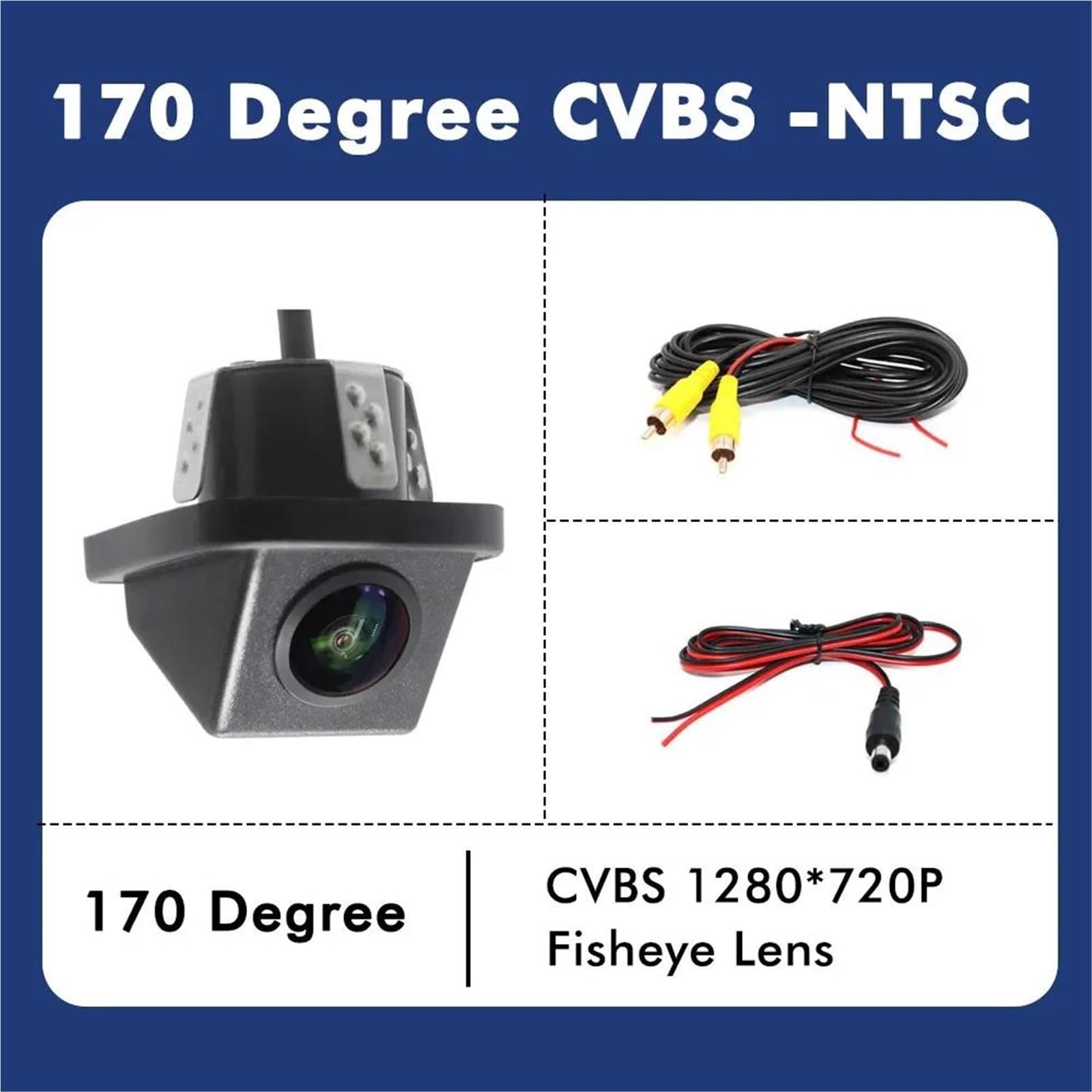 Cámara Trasera Coche Cámara Visión Trasera Coche para Gran Angular AHD 1080P Vídeo Respaldo Vehículo Nocturna Inversa Estacionamiento NTSC(CCD AHD 1080P)