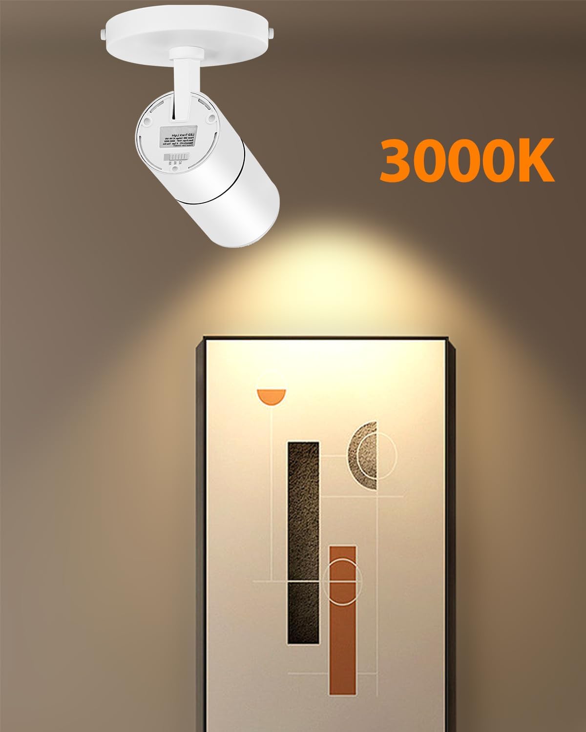 Zoomable LED Ceiling Spot Lights Indoor Adjustable Ceiling Spotlight Fixture Directional Ceiling Light Dimmable Flush Mount Can Accent Lighting for Kitchen Art Picture - 12W 1000lm White 3000K