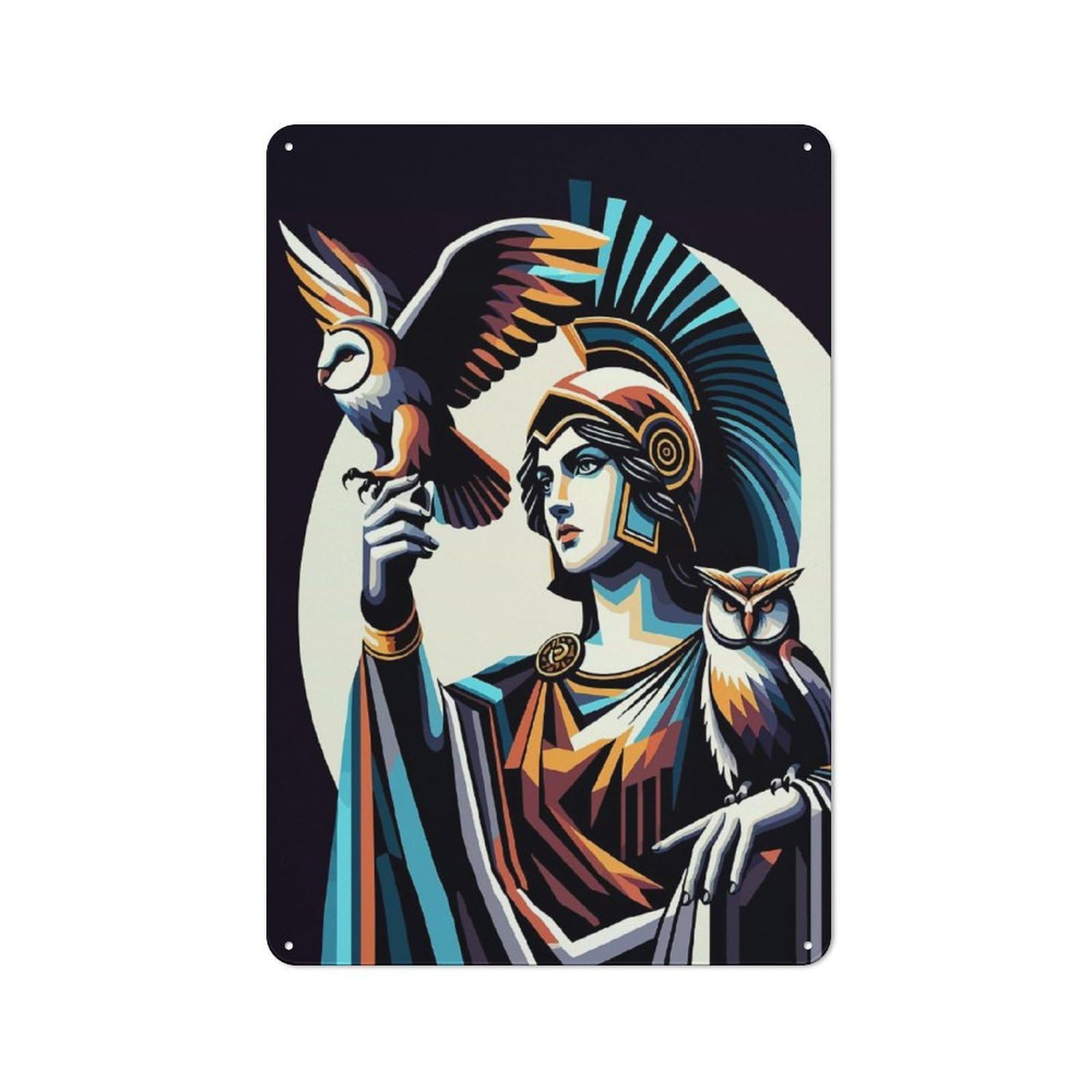 Junmoney Athena Wpap Pop Art Rustic Tin Sign 30X20cm Featuring For Living Room Wall, For Metal Sign Collectors, For Garage And Workshop Walls