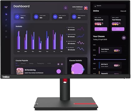 Lenovo ThinkVision T24i-30 24 Class Full HD LED Monitor - 16:9 - Raven Black
