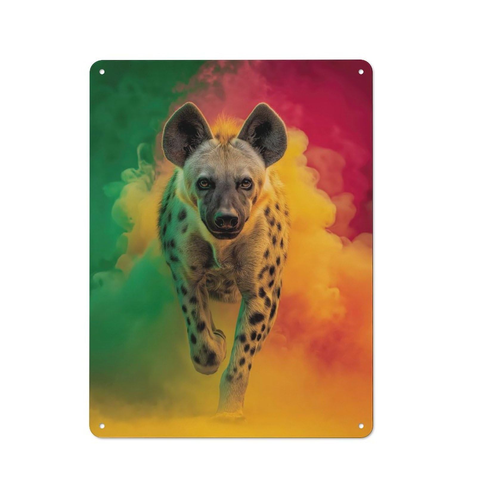 Junmoney Rasta Hyena Retro Metal Plaque 40X30cm Featuring For Garage Wall, A Winter Wall Decor Update For Workshop Decor Fans