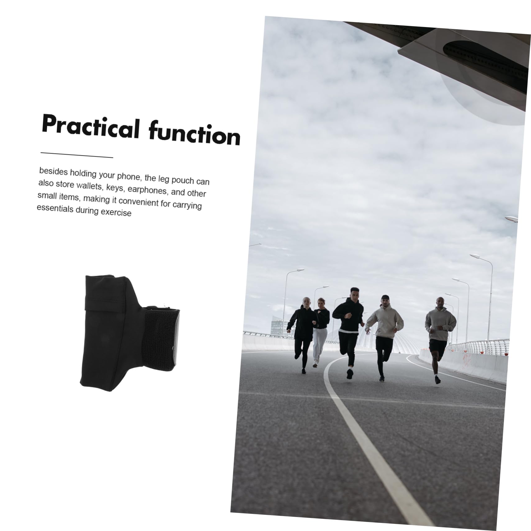 Pochette Jambe Élastique Ajustable Porte-Téléphone Portable De Sport Multifonction Pour Course Running Fitness Cyclisme Maintien Sécurisé Confortable