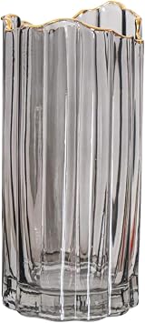 Glass Vase for Flower Vase Large Heavy Cylinder Vase Home Decoration Grey 12x30cm