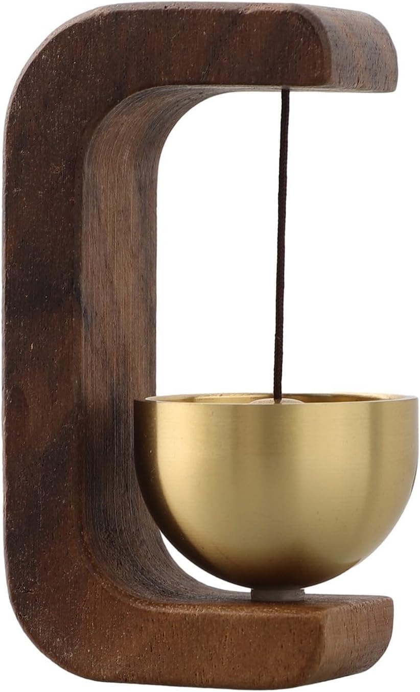 Wind Chimes Bell Decorations, Wood Door Bell, Wind Chime Suction Ornament, Shopkeepers Bell, Shopkeeper Bell for Door Opening(C)