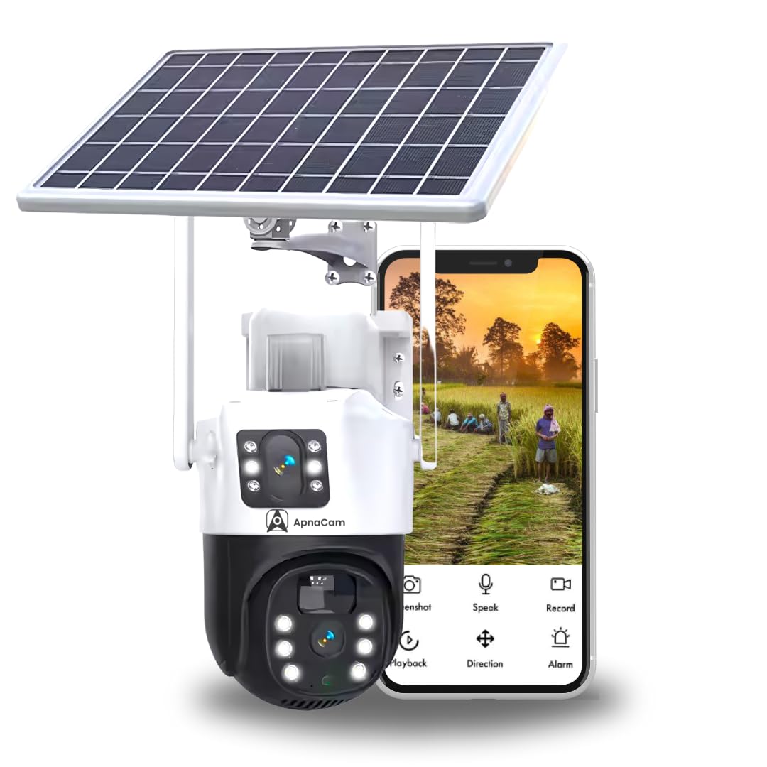 ApnaCam 4G Solar Powered Dual Lens Camera PTZ | Live View | Color Night Mode | 7W Solar Panel, 10400mAh Battery, Motion Detection, Two-Way Audio, IP65 Waterproof Wireless Security Camera-image-10