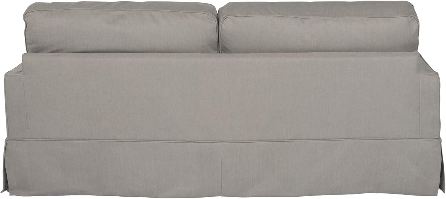 Sunset Trading Americana Replacement Slipcover Only for Box Cushion Track Arm Sofa | Performance Fabric Washable Water-Resistant Stain-Proof | Gray
