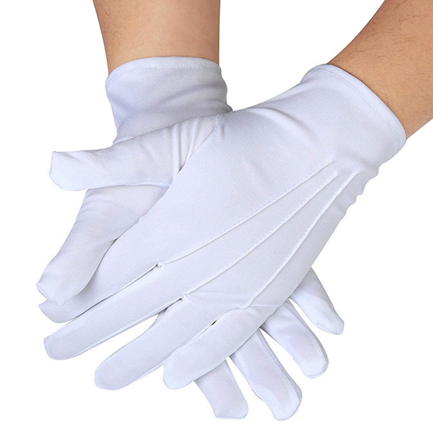 Squarezhenbo Unisex White Cotton, Soft Cotton, Silver Inspection Glove For Coin Jewelry, Stretchy Lining Gloves, Size Medium Work Women's Glove And Mittens Safety Equipment And Materials Gloves