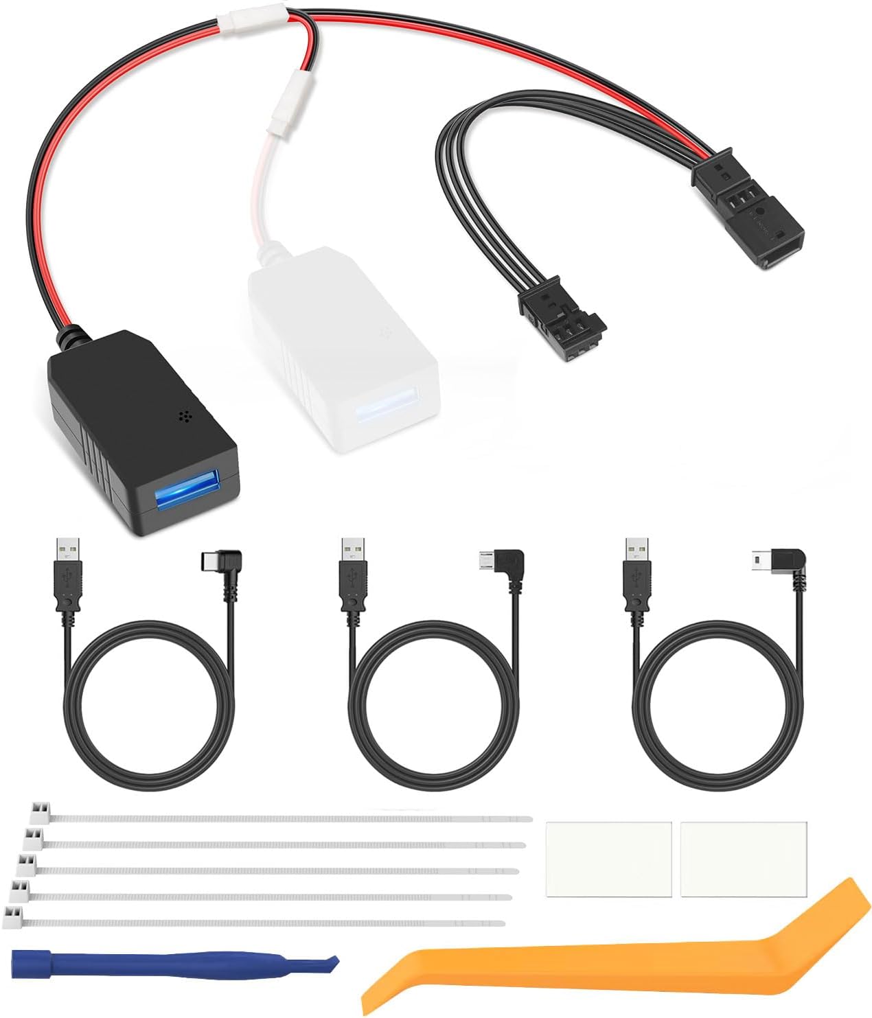 YQMAJIM DashCam Power Adapter,(3P TypeC) Compatible with Jeep Grand Cherokee,Dodge,Chrysler,Connect to Torainfall Sensor,Built-in Hide USB to GPS Radar Mirror Camera Dash Cam Charger Adapter Cable