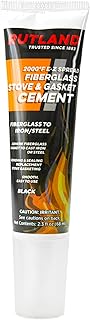 Rutland EZ Spread Stove Gasket Cement, High Temp Cement, Fiberglass & Metal Adhesive for Wood Stove Gaskets, Made in USA, Black, 2.3 Oz