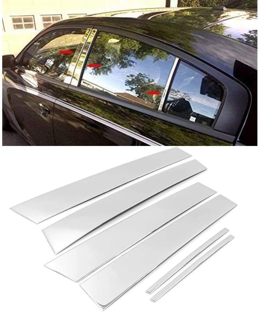 Signature Shiny Polished Side Center 6pcs Door Pillar Trim Set Designed for 2011-2020 Charger