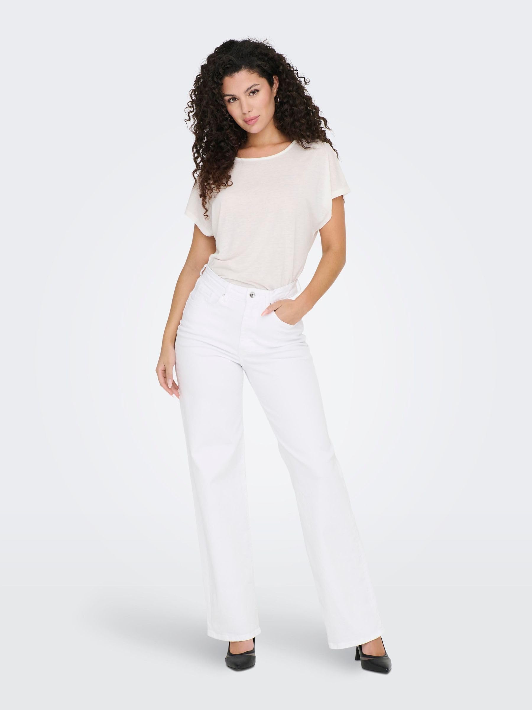 ONLY Jeans Femminili a Gamba Larga ONLJUICY Vita Alta Jeans Taglio Gamba Ampia