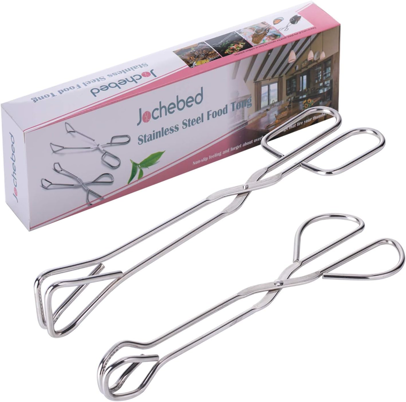 Jochebed Stainless-Steel Kitchen Food Tongs - Heavy Duty Food Barbecue Tongs for Cooking, Scissors, BBQ with Comfortable Handle, Buffet Pliers for Campling Grilling 9 Inch & 11 Inch : Patio, Lawn & Garden