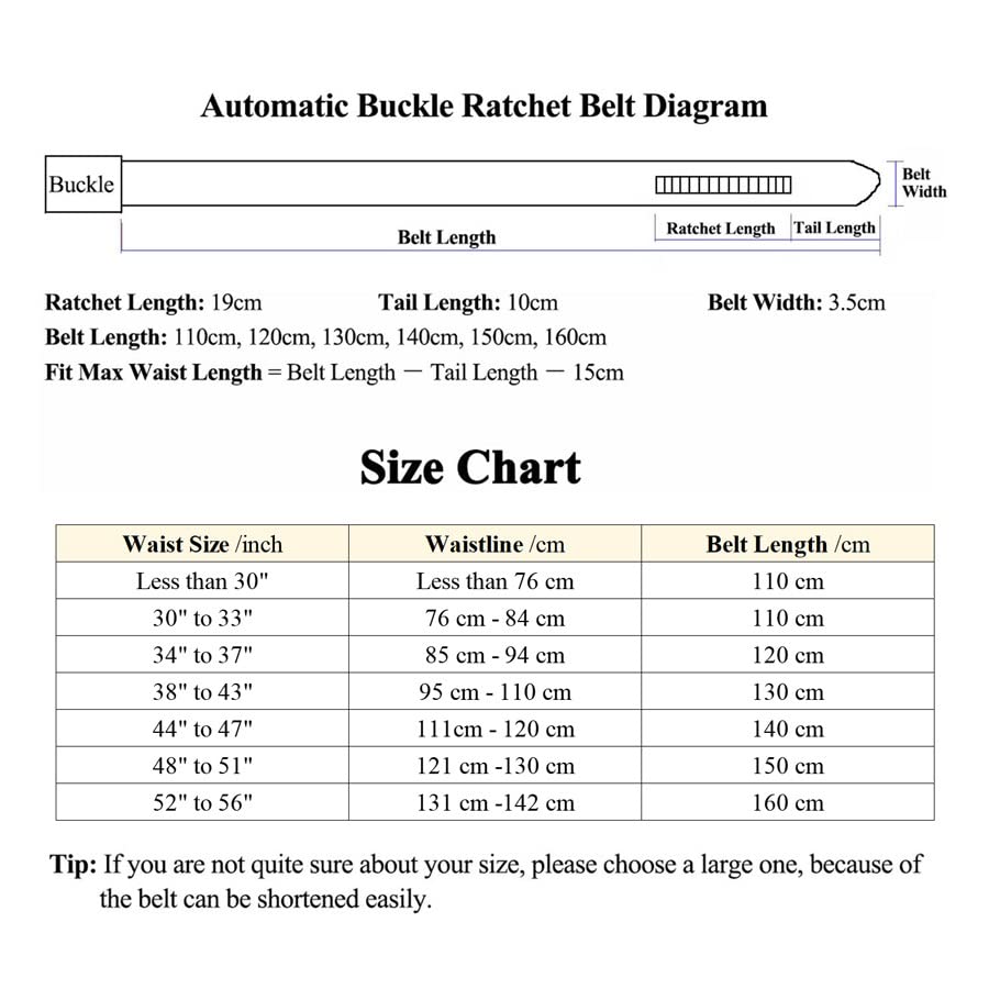 Automatic Buckles Ratchet Jeans Waistband Straps for Dad Son Boyfriend Gift Boxed Belts Leather Men Belt (Color : Black Size : 160cm)2