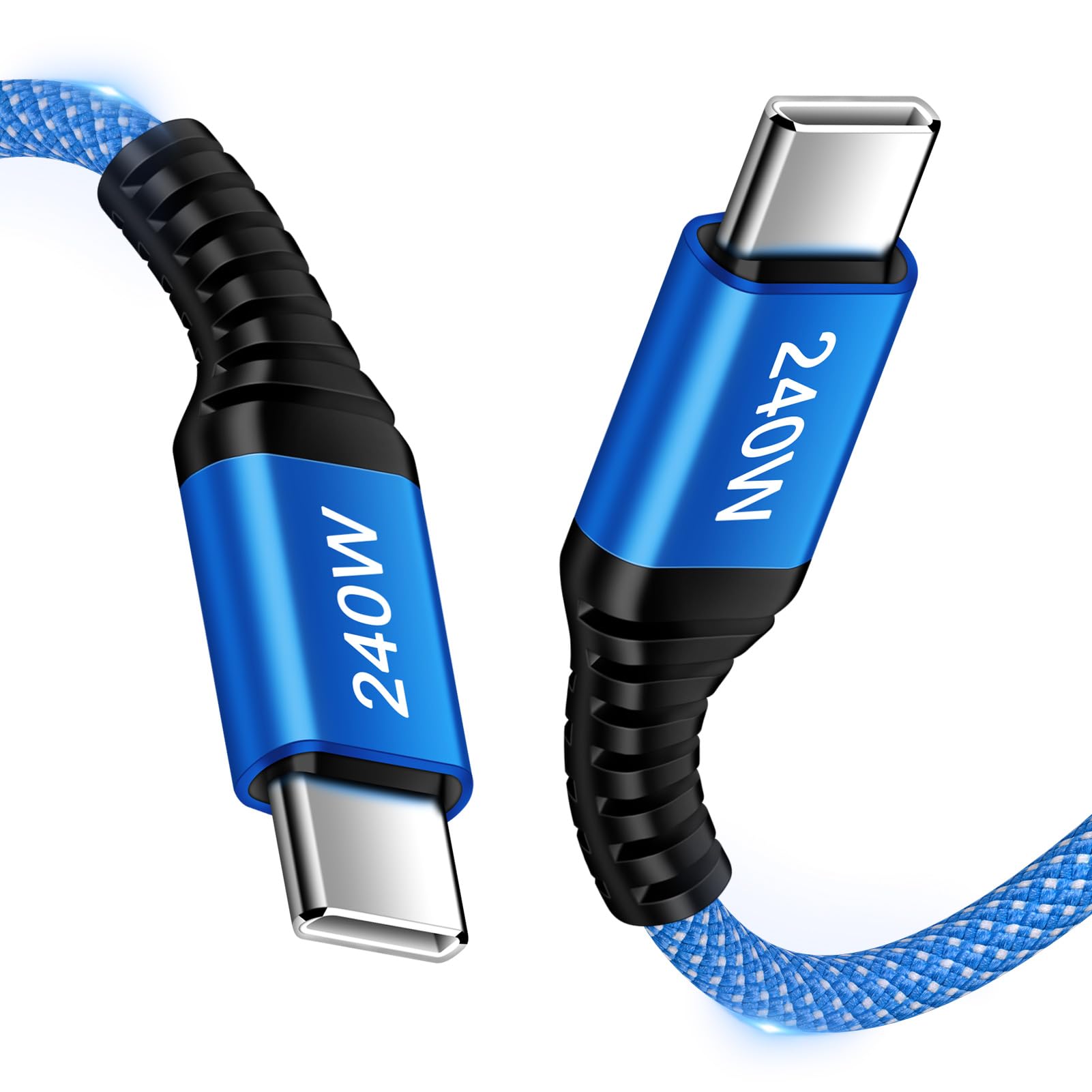 USB C to USB C ケーブル【240W PD3.1 超急速充電 1.8m】 タイプC USB PPS2.0対応 E-Markerチップ搭載 高耐久ナイロン編み 480Mbpsデータ転送 USB CtoC ケーブル iPhone 16シリーズ/Galaxy S24シリーズ/iPad/MacBook/Xperia 等Cタイプ各種対応