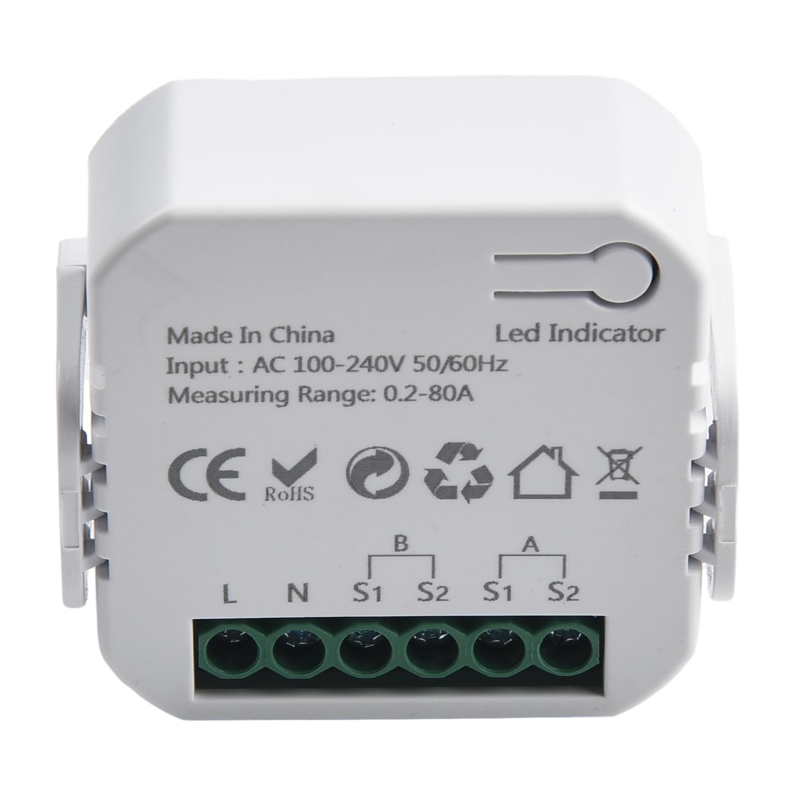 Para medidor de energía inteligente Zigbee, para medidor de energía TUYA 80A de 2 canales bidireccionales, monitor de electricidad con 2 abrazaderas para potencia en tiempo real, medición de voltaje