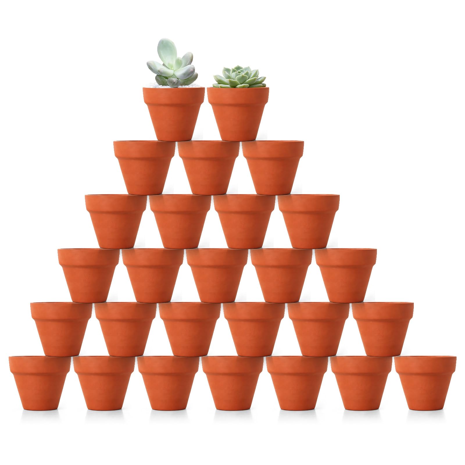 Swylexn 24Pcs Small Terracotta Plant Pots Outdoor, 7x6cm Mini Plant Pots for Seedlings, Nursery, Tiny Plant Pots Indoor, Decorative House Plant Pot with Drainage, Clay Garden Flower Pots Outside