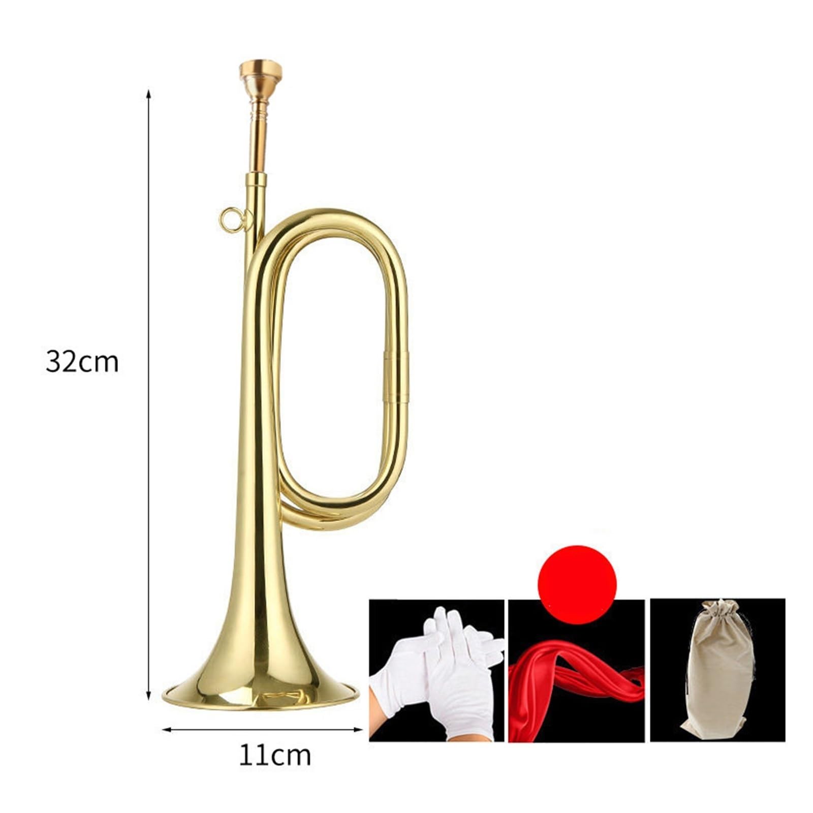 trąbka instrument Ustnik oszczędzający pracę za granicą + torba do przechowywania + mosiężna trąbka z czerwonego materiału