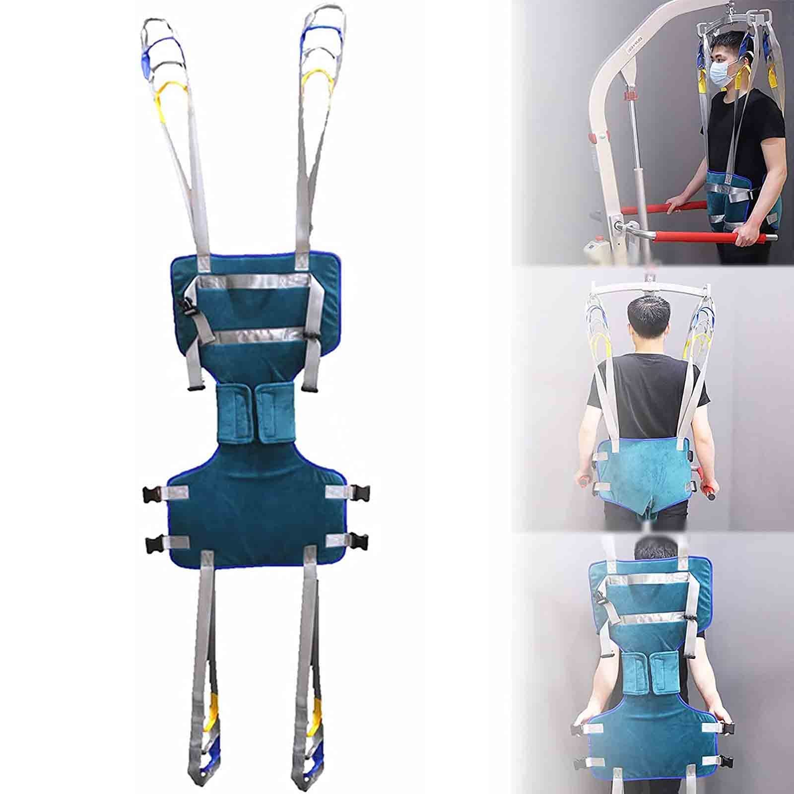 Grúa de paciente, Ayudas de pie para caminar de cuerpo completo, cabestrillo de elevación del paciente con soporte de cuatro puntos para el entrenador de alivio lumbar de la pierna ( Size : Large )