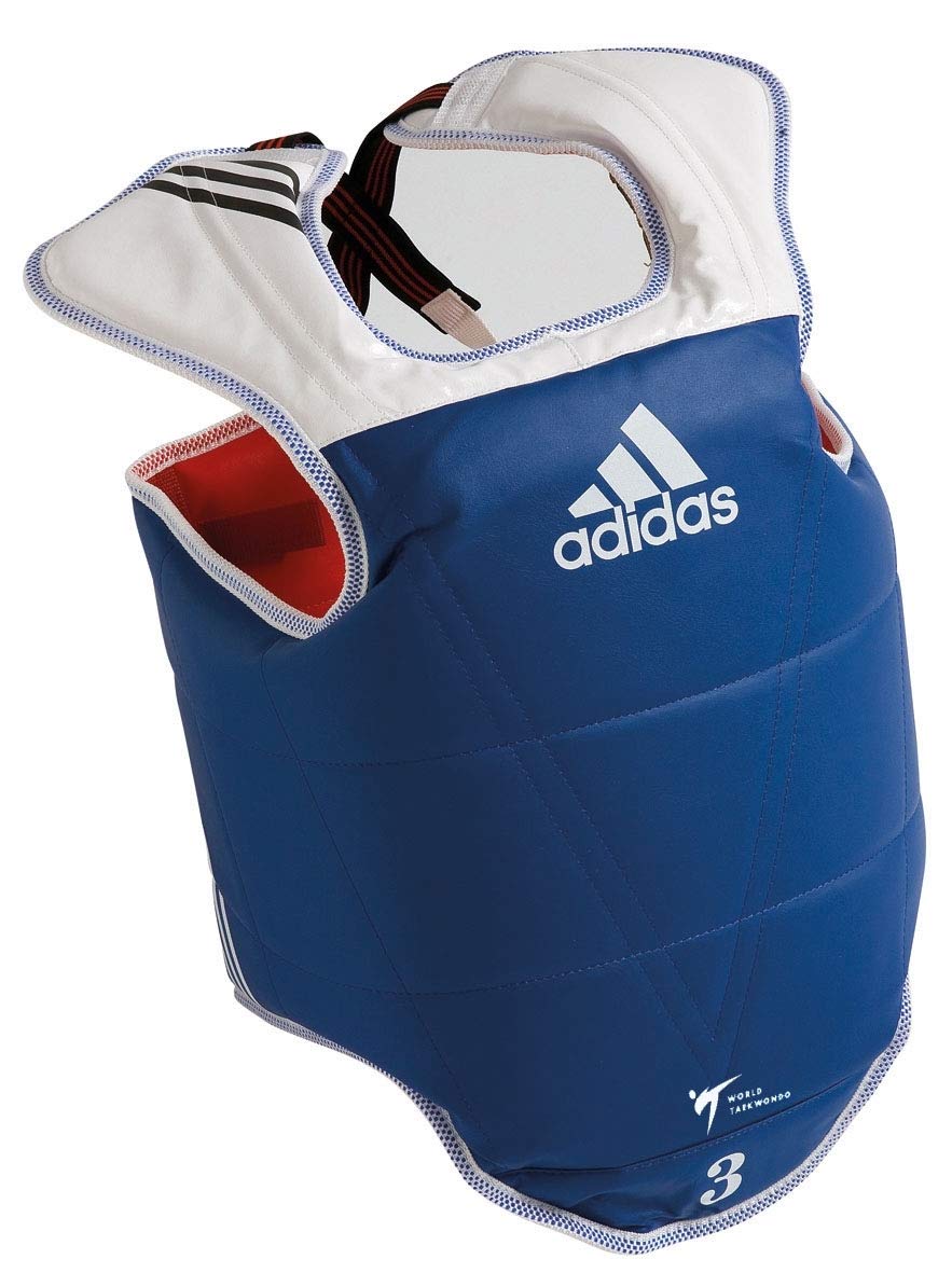 Adidas Körperschutz für Taekwondo, doppelseitig, Blau/Rot