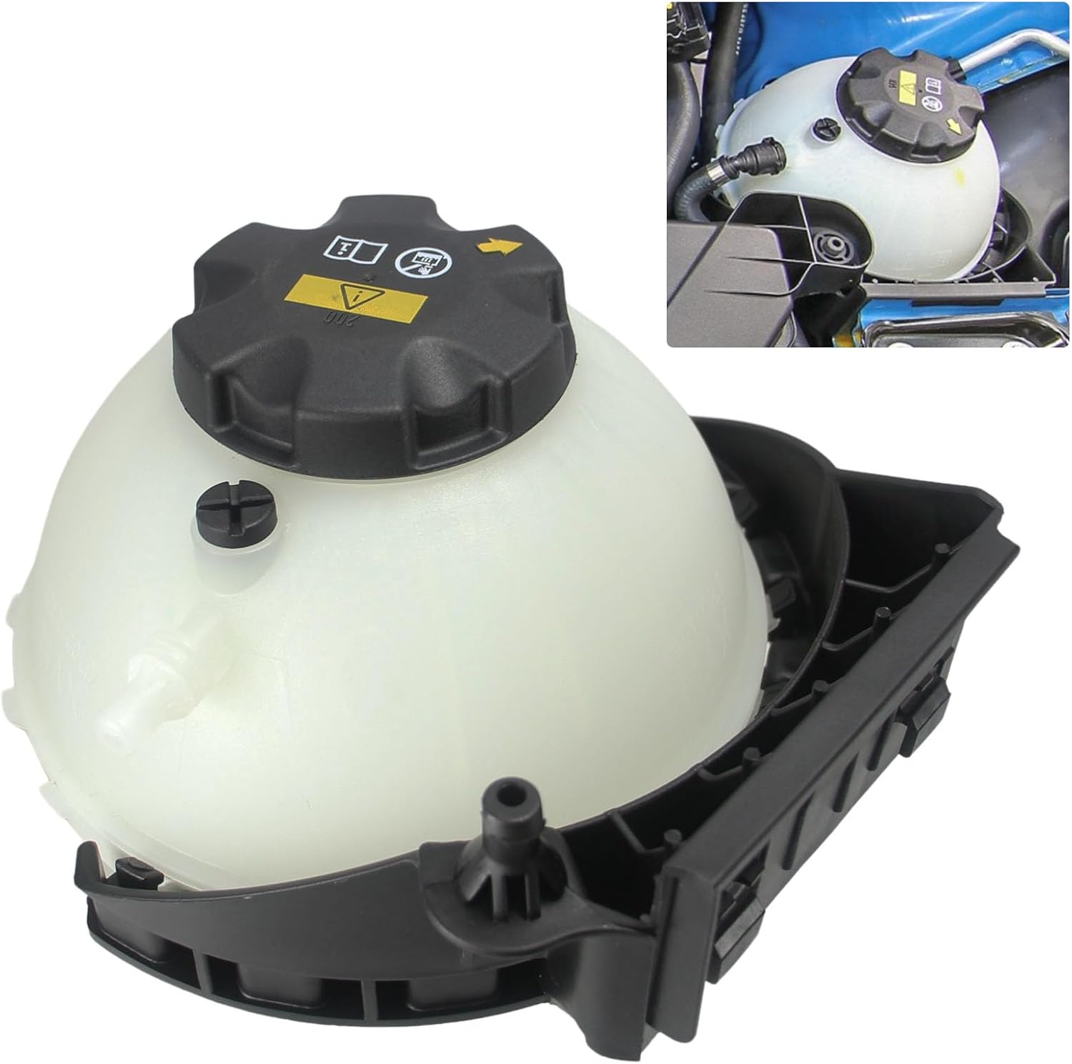 Engine Coolant Reservoir Tank w/ Sensor & Cap - Compatible with 2012-2019 BMW 120i, 220i, 228i, 320i, 328i, 420i, 428i, 520i L4 2.0L | Replaces# 17137609469