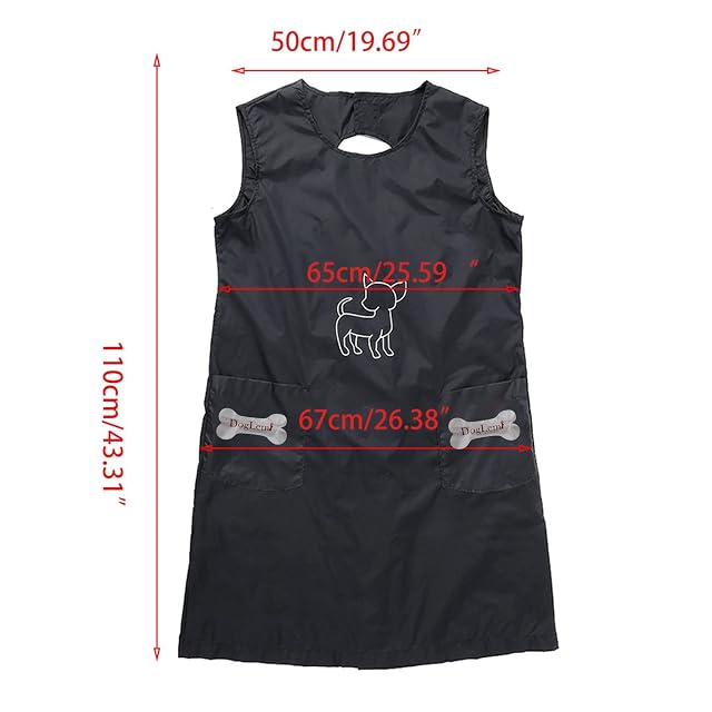 Foto 3 de 8 de Myazs Delantal impermeable de nailon para aseo de mascotas, ropa de trabajo, perros, gatos, peluquería, baño