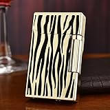 Metal Butane Lighter, Side-Sliding Flint Ignition, Soft Flame, Refillable, Adjustable Flame, A Good Gift for Men.(Black gold1)