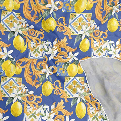 ALAZA White Flowers of Lemon and Fruit in Sicilian Style Square Scarf Polyester Lightweight Fashion Elegant Head Neck Scarf Kerchief for Women Girls4