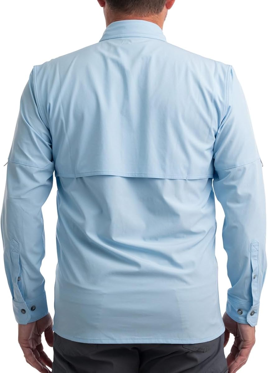 Whitewater Lightweight Moisture Wicking Long Sleeve Fishing Shirt with UPF 50 X-Large Blue Bell