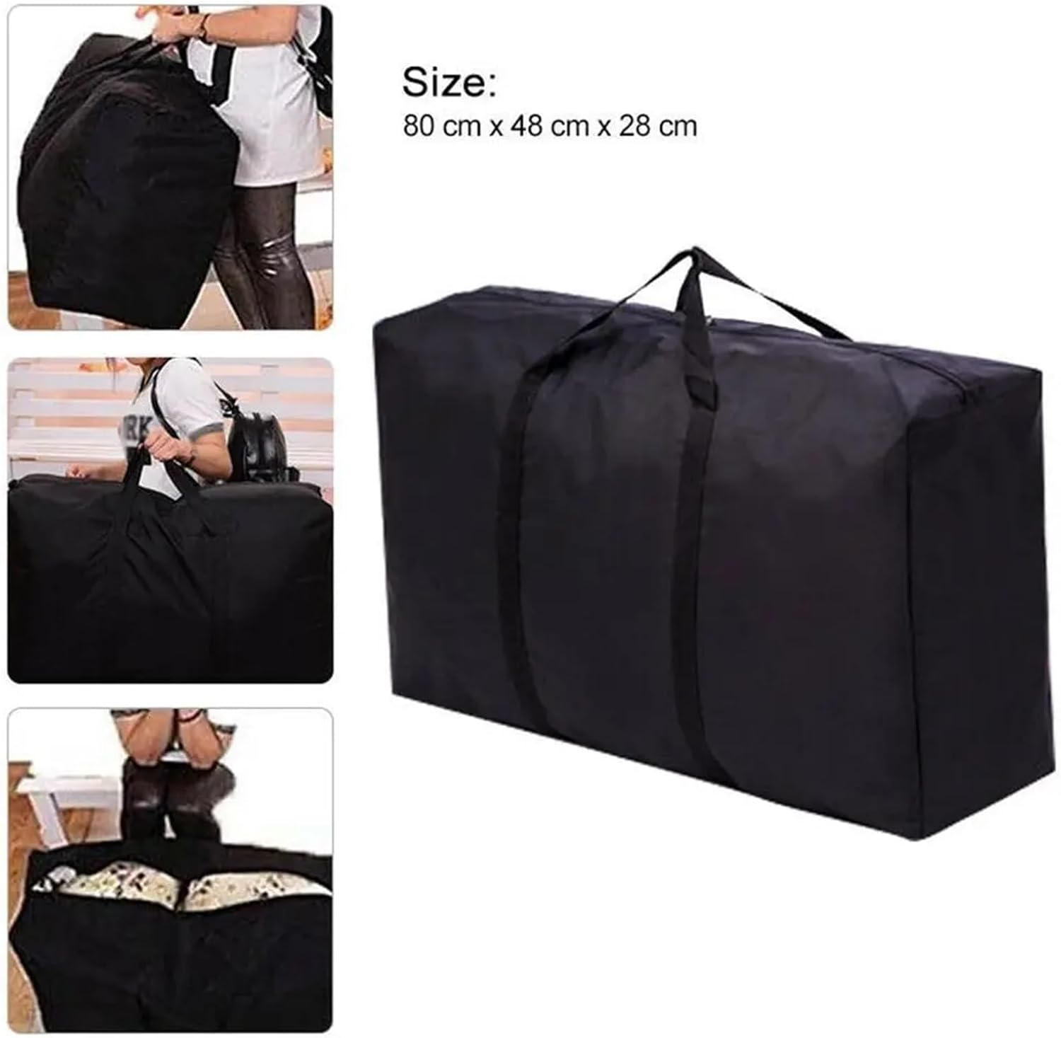 Heavy Duty Moving Bags Waterproof Zipper Organize Storage Luggage Bags Extra Container Dormitory Packing Shopping Oxford