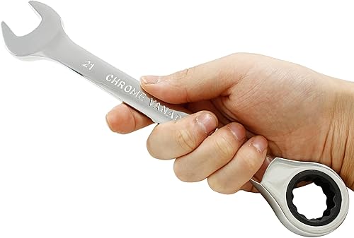 Vista 30 de Llave combinada de trinquete de 0.433 in, llave de trinquete métrica de 72 dientes SAE 12 puntos de trinquete de caja terminada herramientas