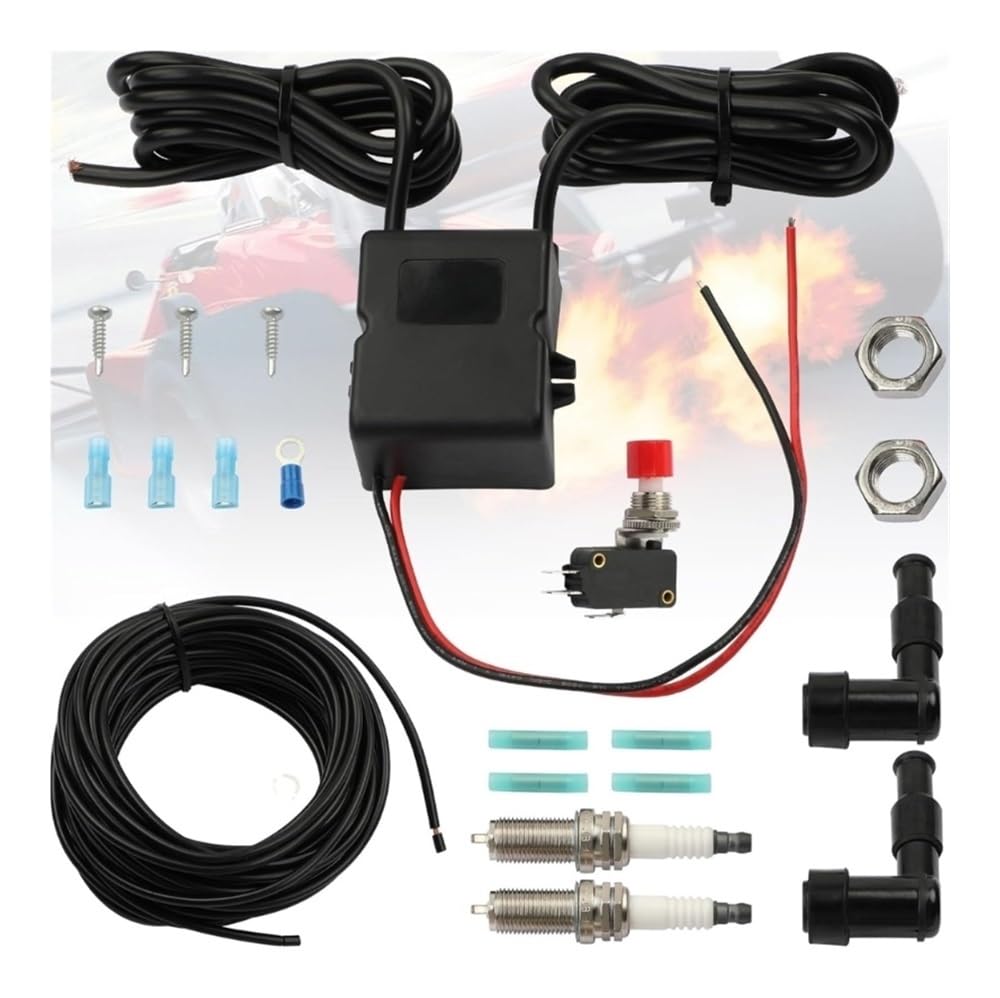 Bujías encendido Kit De Lanzallamas Doble Universal Para Motocicleta, Coche, Camión, Juego Llama Escape, Incluye Todas Las Piezas Instalación H9EE