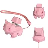 Clicky Frog Fidget Toy - 3D Printed Tactile Stress Reliever with Mechanical Keyboard Feel | Pocket-Sized Desk Toy, Backpack Charm with Hand Wrist Strap Rope (Pink)