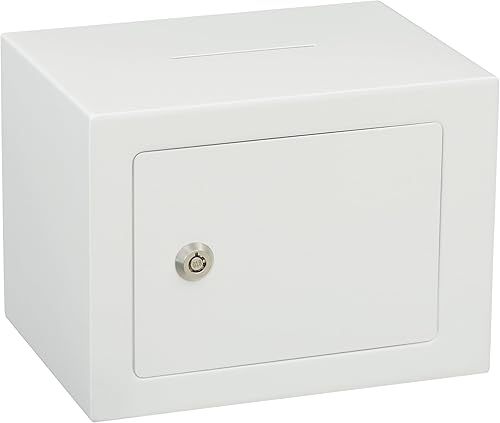 Caja fuerte pequeña para dinero en efectivo llaves caja fuerte para pistola, 6.7 pulgadas de profundidad x 9.05 pulgadas de ancho x 6.7 pulgadas de