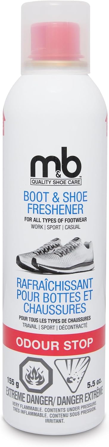 Moneysworth and Best Shoe Care INC. Best Odor Stop Shoe and Boot Freshener & Deodorizer Spray-Neutralizes Odors, Keeps Shoes, Sneakers, Boots and All Footwear Smelling Fresh-Spray Applicator for Full Coverage, 5.5 oz