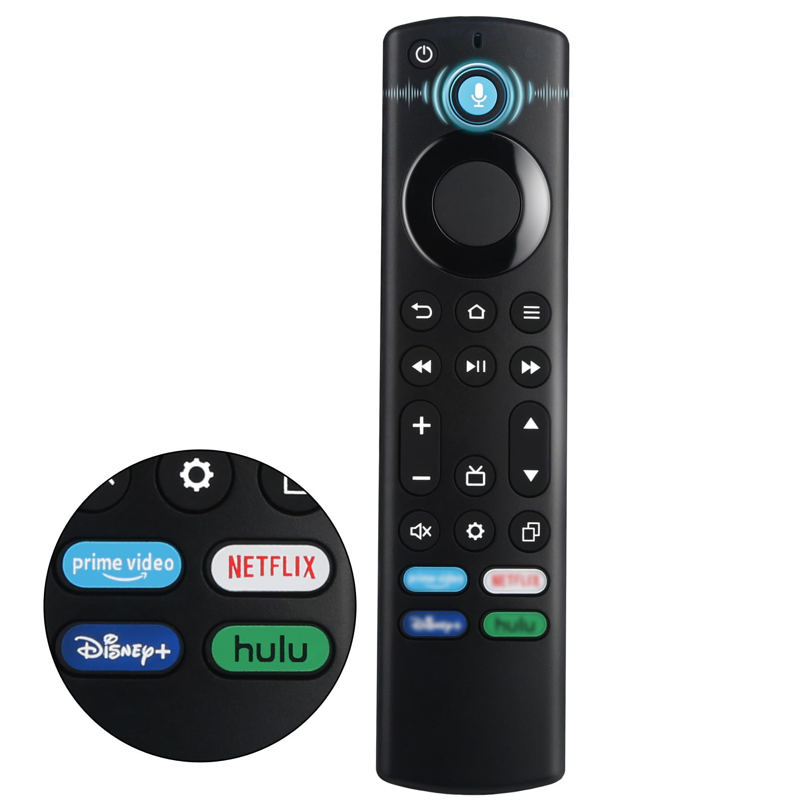 OROSAUR Voice Replacement Remote for Fire TV, Compatible with Insignia, Toshiba, Onmi, Pioneer, for Amazon Fire TV Stick (Lite, 4K, 4K Max), and Smart TV Cube (1st, 2nd, 3rd Gen)