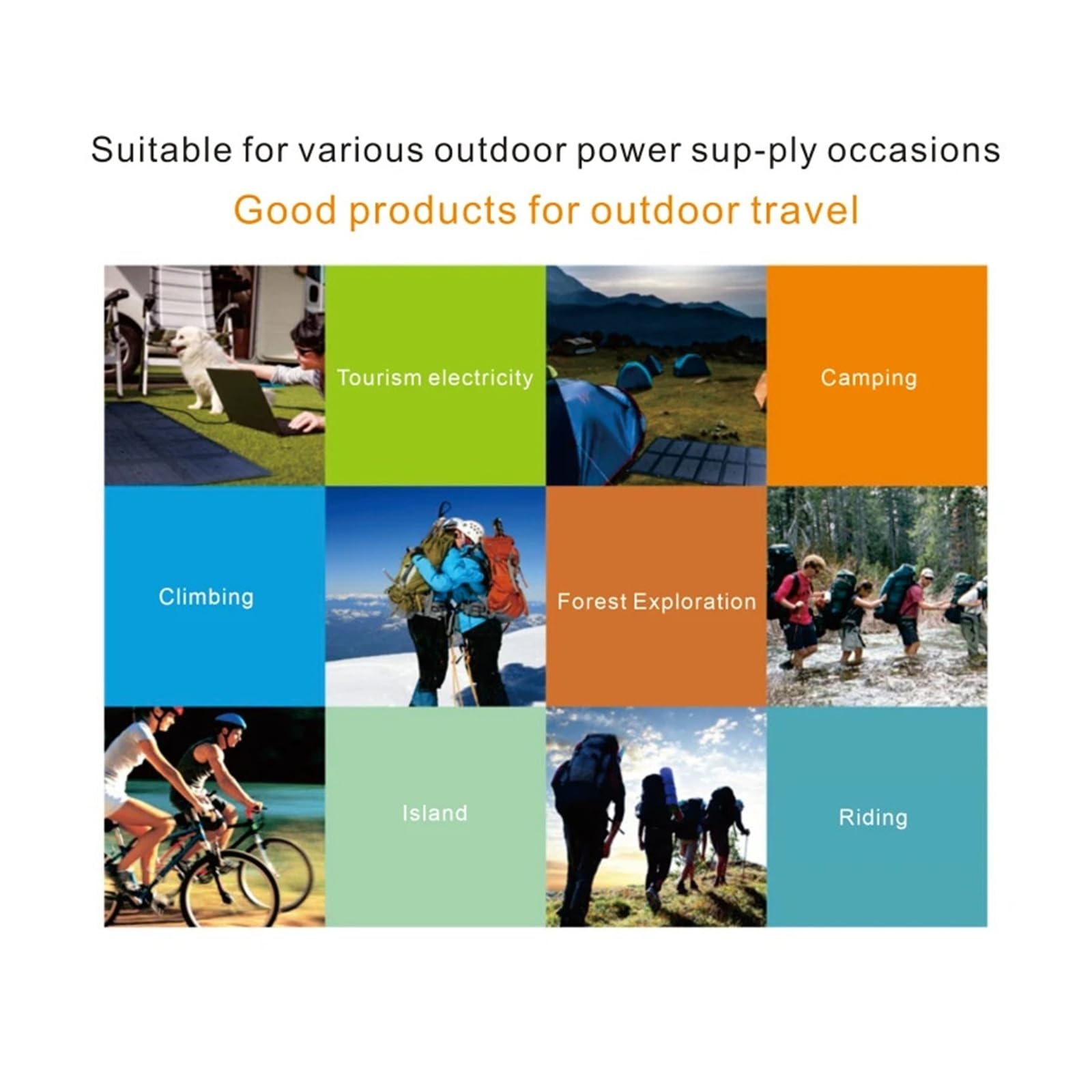900 W Solar-Klapppanel, tragbar, USB, PC, Tablet, Solar-Außenstrom for Ausflüge, Wandern, Camping, Ausrüstung, Generator