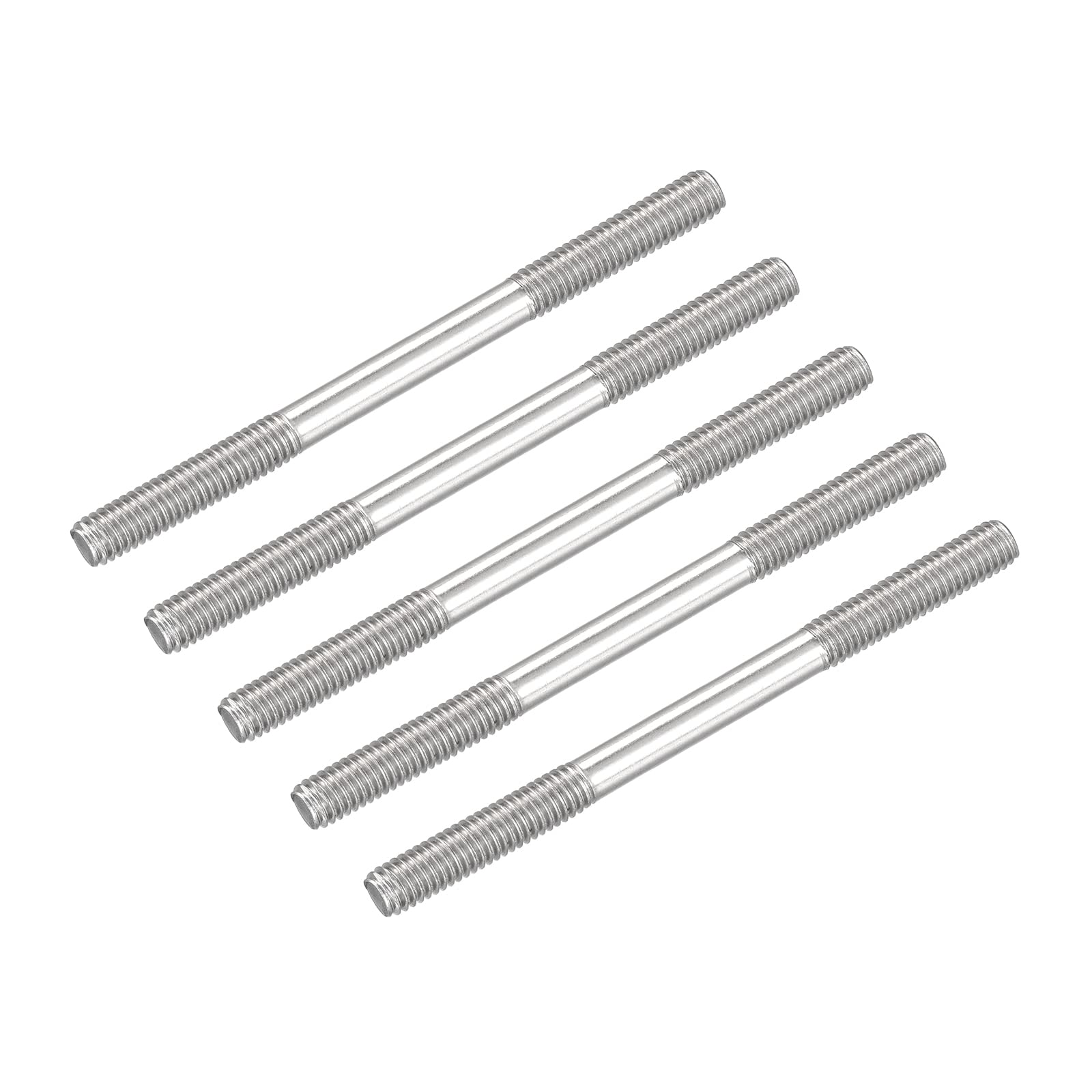 METALLIXITY Double Ended Stud Screws (M6 Thread 80mm Length) 5pcs, 304 Stainless Steel Dual Threaded Rod Bolts - for House Maintenance-image-16
