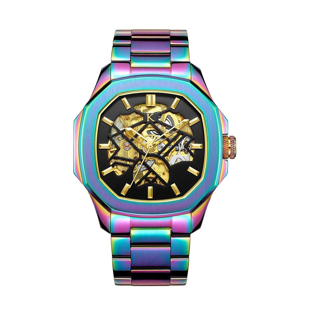 Kredo Men OTUS² Neo Chrome Automatic Skeleton Analogue Self-Winding Watch 43MM - KW097 (B097DN773C) Amazon Price History, Amazon Price Tracker