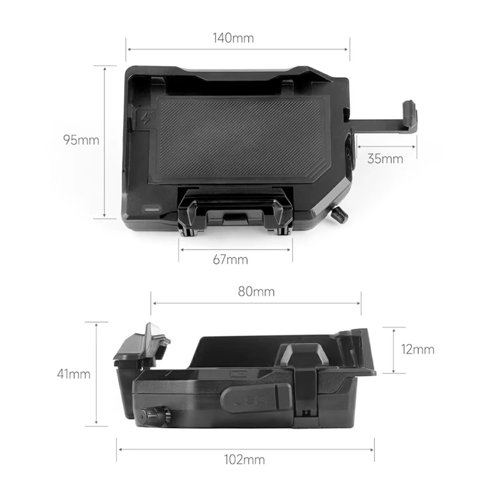 Support Téléphone Moto Pour BMW Tous Pour S1000RR Pour S1000XR Pour F900XR Pour C400X Pour R1250RS Base support navigation téléphone chargement sans fil GPS Navigation Support(Wireless- Black Line)